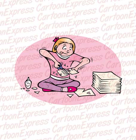 girl cutting paper